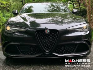 Alfa Romeo Giulia Front V Shield Grill Frame + Emblem Frame Kit - Carbon Fiber - QV Model Alfa Romeo Giulia Front V Shield Grill Frame + Emblem Frame Kit - Carbon Fiber - QV Model